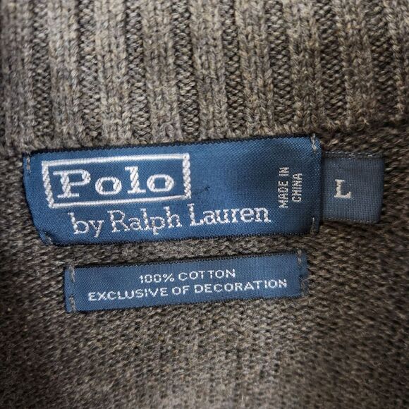 Vintage 90s Polo Ralph Lauren Mens Long Sleeve Mock Neck 1/4 Zip Pullover Size L - Picture 5 of 7